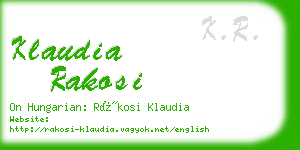 klaudia rakosi business card